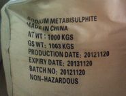 ニ酸化硫黄65%ナトリウムのメタ重亜硫酸塩の食品等級欧州共同体231-673-0 Na2S2O5 97%純度無しSMBS